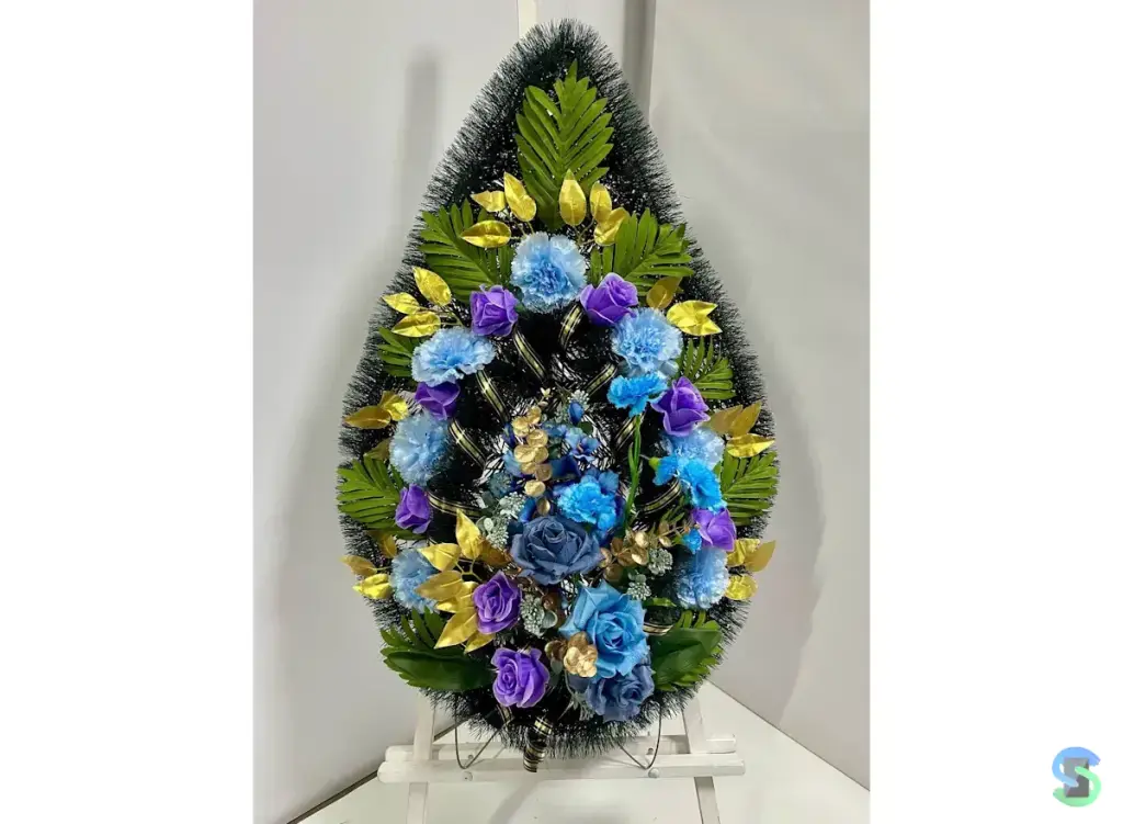 Венок ритуальный "Нота" 90 см.