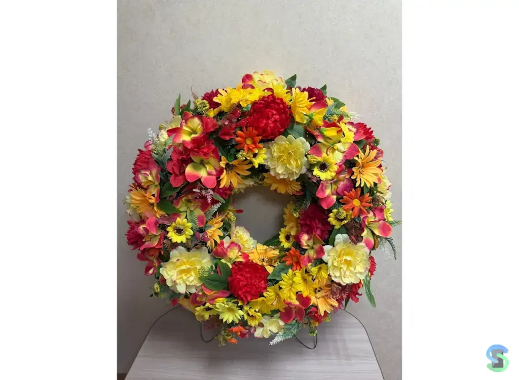 Венок ритуальный кольцо "Полюшко" D 74