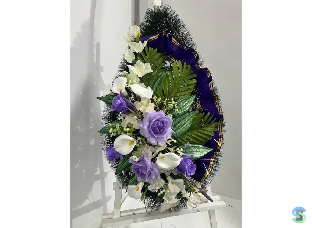 Венок ритуальный "Сказка" (фиолетовый) 75 см.